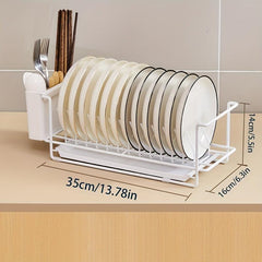 Kitchen Plate And Dish Shelf With Chopsticks Storage Cage