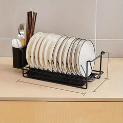 Kitchen Plate And Dish Shelf With Chopsticks Storage Cage