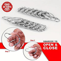 12pcs Decorative Shower Curtain Hook Ring Rust Resistant Stainless Steel