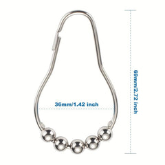 12pcs Decorative Shower Curtain Hook Ring Rust Resistant Stainless Steel