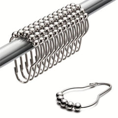 12pcs Decorative Shower Curtain Hook Ring Rust Resistant Stainless Steel