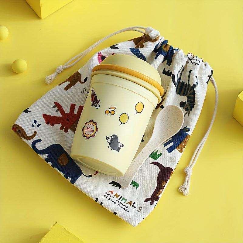 Student Microwave Oven Breakfast Cup with Cover Sticker