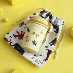 Student Microwave Oven Breakfast Cup with Cover Sticker