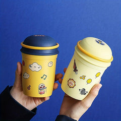Student Microwave Oven Breakfast Cup with Cover Sticker