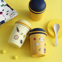 Student Microwave Oven Breakfast Cup with Cover Sticker