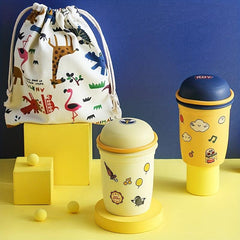Student Microwave Oven Breakfast Cup with Cover Sticker