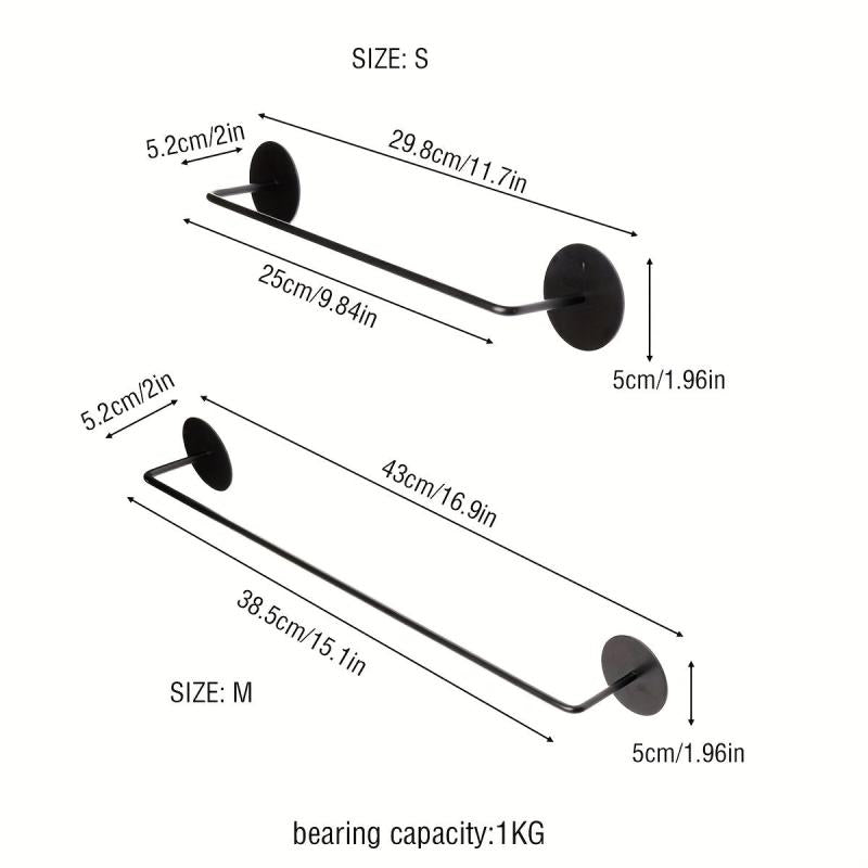 Wall-mounted Kitchen Bathroom Towel Rack Storage
