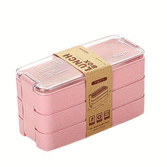 Three Layer Bento Box with Cutlery Lunch Box, Leakproof Food Container