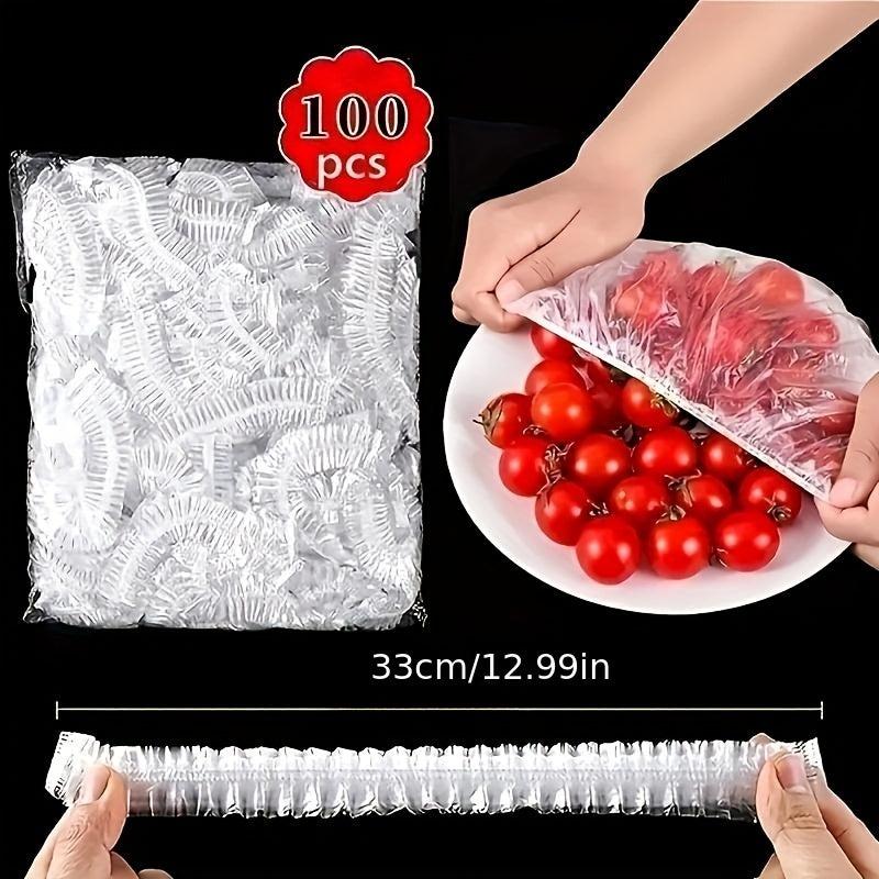 100pcs Disposable Plastic Wrap For Kitchen and Household Leftovers