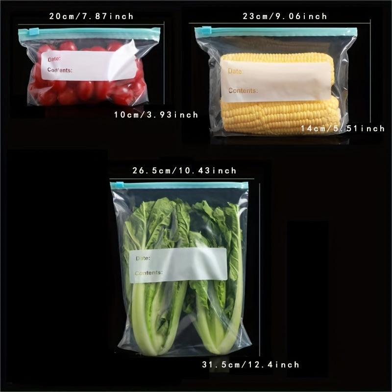40pcs Reusable Storage Zipper Bag Leak Proof Freezer Bag for Liquid