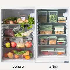 17pcs Plastic Transparent Fresh Keeping Box Kitchen Storage