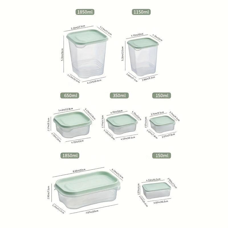17pcs Plastic Transparent Fresh Keeping Box Kitchen Storage