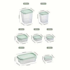 17pcs Plastic Transparent Fresh Keeping Box Kitchen Storage
