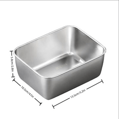 3pcs Stainless Steel Fresh Keeping Box with Lid for Small Meals