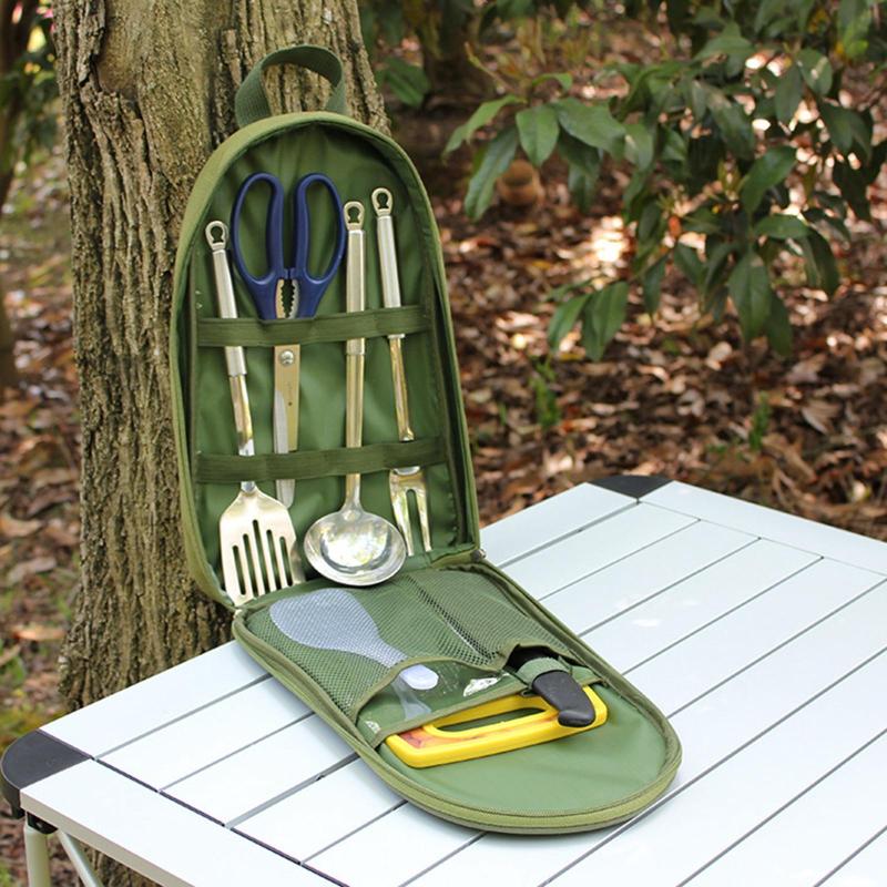 Camping Kitchen Utensil Set with Carry Bag for Outdoor Picnic BBQ Hiking Travel