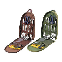 Camping Kitchen Utensil Set with Carry Bag for Outdoor Picnic BBQ Hiking Travel