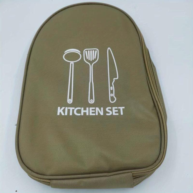 Camping Kitchen Utensil Set with Carry Bag for Outdoor Picnic BBQ Hiking Travel