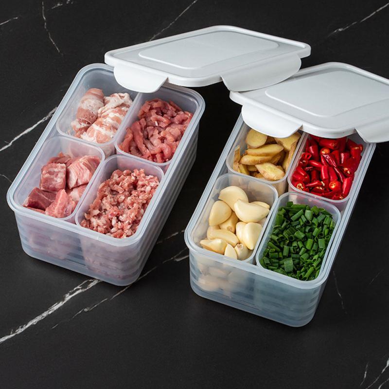 Kitchen Refrigerator Organizer Storage Box with Compartments