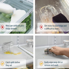 8pcs Refrigerator Liners Mats for Glass Shelves Washable Fridge Shelf Covers Pad