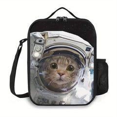 Backpack Cat Astronaut Pattern Lunch Bag Insulated Lunch Box