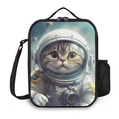 Backpack Cat Astronaut Pattern Lunch Bag Insulated Lunch Box