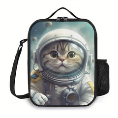 Backpack Cat Astronaut Pattern Lunch Bag Insulated Lunch Box