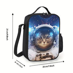 Backpack Cat Astronaut Pattern Lunch Bag Insulated Lunch Box