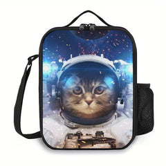 Backpack Cat Astronaut Pattern Lunch Bag Insulated Lunch Box