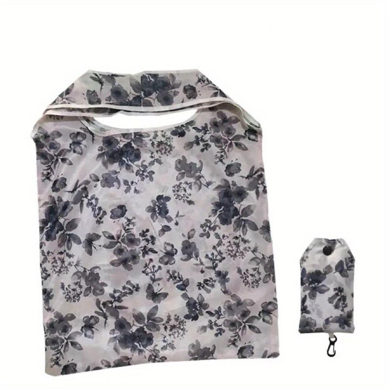 Flower Cloth Polyester Shopping Bag Eco-friendly Portable Large Cap