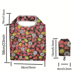 Flower Cloth Polyester Shopping Bag Eco-friendly Portable Large Cap