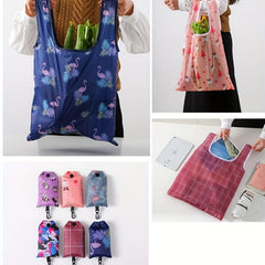Flower Cloth Polyester Shopping Bag Eco-friendly Portable Large Cap