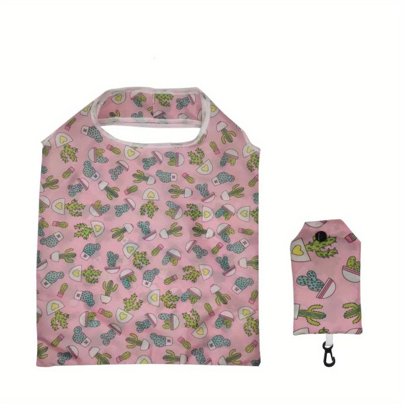 Flower Cloth Polyester Shopping Bag Eco-friendly Portable Large Cap