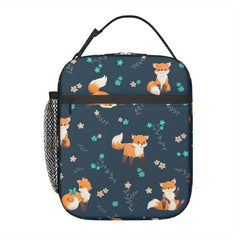 Fox Lunch Bag Astronauts Guinea Pig Pattern Insulated Container