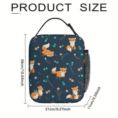 Fox Lunch Bag Astronauts Guinea Pig Pattern Insulated Container