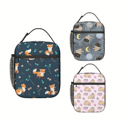 Fox Lunch Bag Astronauts Guinea Pig Pattern Insulated Container