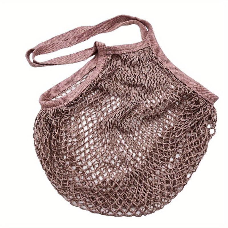 Reusable Long Handle Mesh Produce Bag - Foldable & Hanging for Grocery Shopping