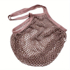 Reusable Long Handle Mesh Produce Bag - Foldable & Hanging for Grocery Shopping