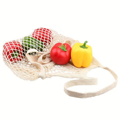 Reusable Long Handle Mesh Produce Bag - Foldable & Hanging for Grocery Shopping