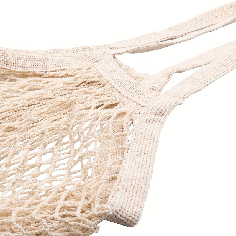 Reusable Long Handle Mesh Produce Bag - Foldable & Hanging for Grocery Shopping