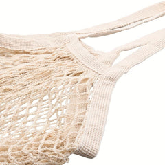 Reusable Long Handle Mesh Produce Bag - Foldable & Hanging for Grocery Shopping