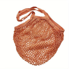 Reusable Long Handle Mesh Produce Bag - Foldable & Hanging for Grocery Shopping
