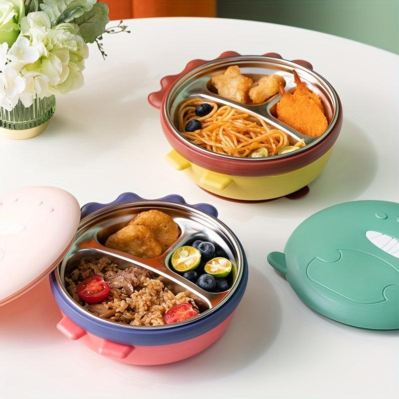 Dinosaur Stainless Steel Lunch Box Divided Insulated Bento Box Leakproof