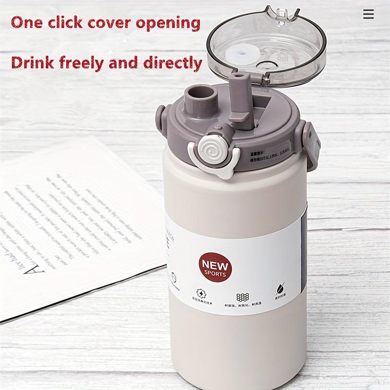 Insulated Stainless Steel Water Bottle with Straw for Fitness