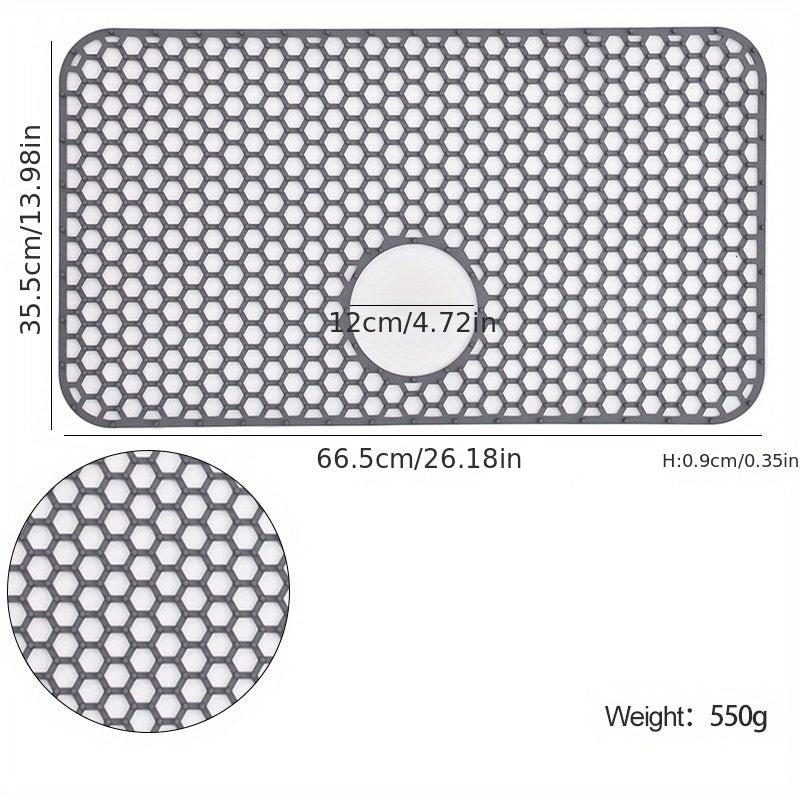 Large Silicone Sink Mat Drain Protectors Non-slip Heat Resistant Farmhouse Pad