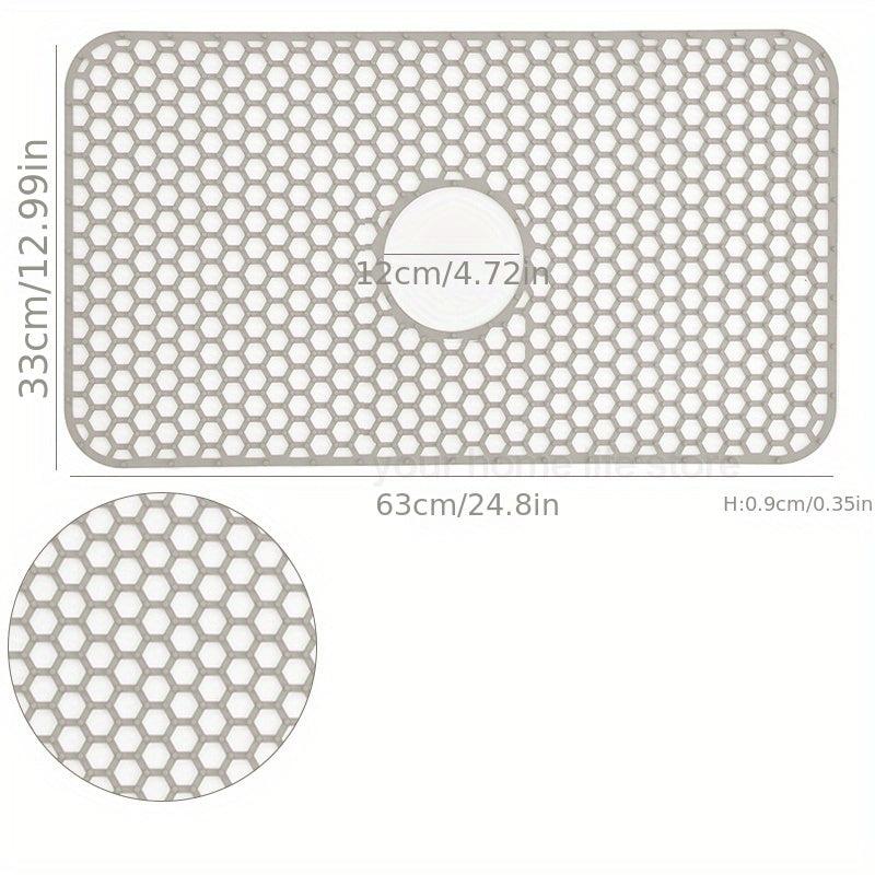 Large Silicone Sink Mat Drain Protectors Non-slip Heat Resistant Farmhouse Pad
