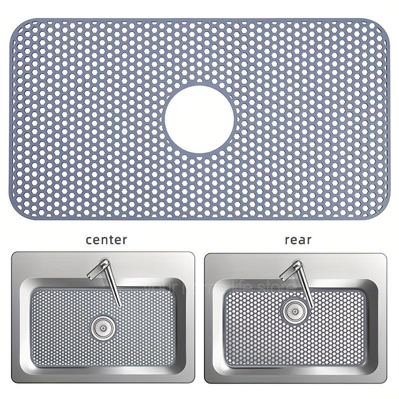 Large Silicone Sink Mat Drain Protectors Non-slip Heat Resistant Farmhouse Pad
