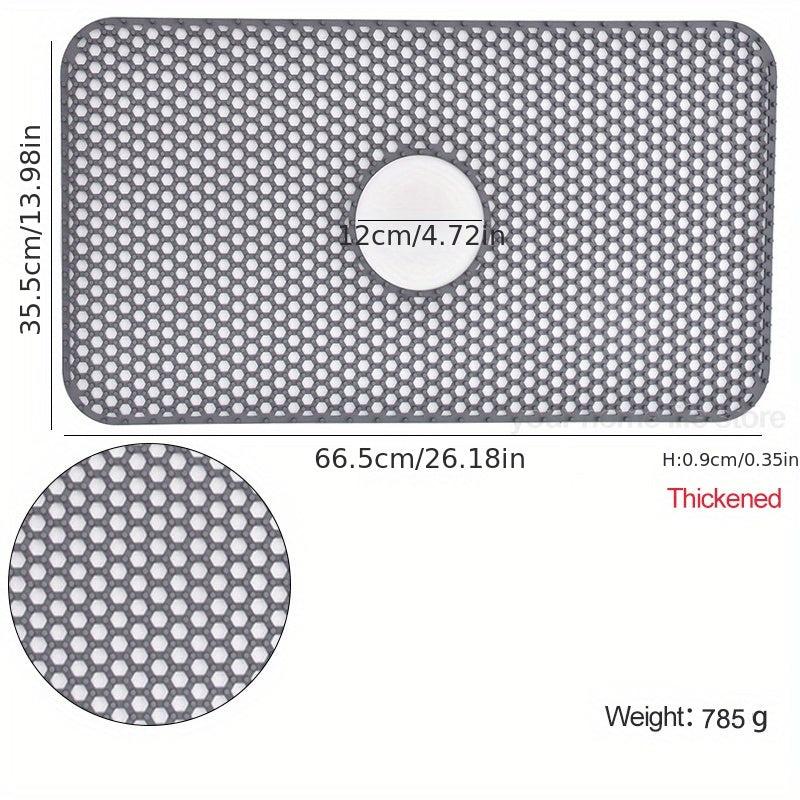 Large Silicone Sink Mat Drain Protectors Non-slip Heat Resistant Farmhouse Pad