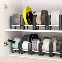 Plate Holder Dish Organizer Rack Metal Non Slip Stand Display Bowl Dish Organize