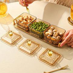 Candy Jars With Lids Dried Fruit Snack Storage Box 3 Cans 3 Lids 1 Tray