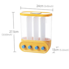 Moisture-Proof Rice Bucket with 2-6 Grids Wall Organizer